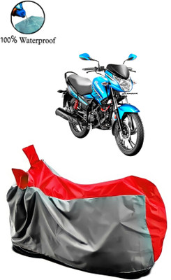 APNEK Waterproof Two Wheeler Cover for Hero(Glamour Programmed FI, Grey, Red)