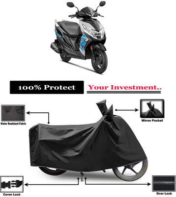 Amexride Two Wheeler Cover for Honda(Dio, Black)