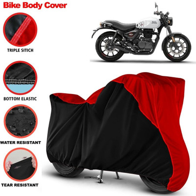 Grizzly Two Wheeler Cover for Royal Enfield(Hunter 350, Black, Red)
