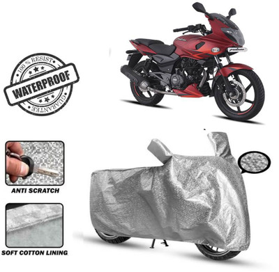 Autoinnovation Waterproof Two Wheeler Cover for Bajaj(Pulsar 220F, Silver)