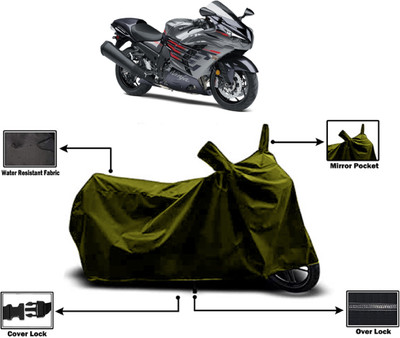 Amexride Two Wheeler Cover for Kawasaki(Ninja ZX-14R, Green)