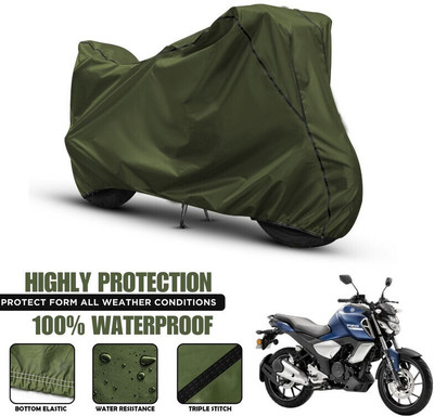 AutoGalaxy Waterproof Two Wheeler Cover for Yamaha(FZ, Green, Black)