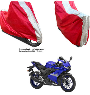AutoGalaxy Waterproof Two Wheeler Cover for Yamaha(YZF R1 BS6, Silver, Red)