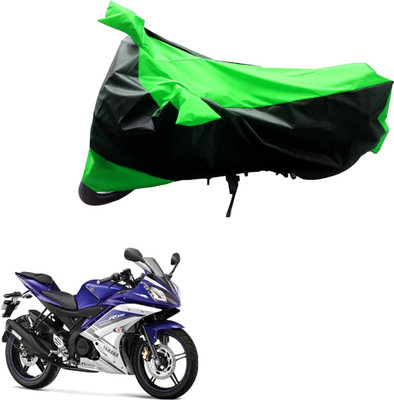 Mdstar Waterproof Two Wheeler Cover for Yamaha(YZF R15 S, Black, Green)