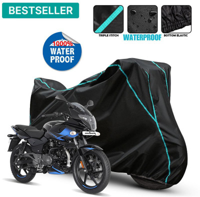 CITYVEGI Waterproof Two Wheeler Cover for Bajaj(Pulsar 220 DTS-i, Black, Blue)