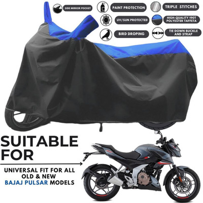 MADAFIYA Two Wheeler Cover for Bajaj(Pulsar N160, Black, Blue)