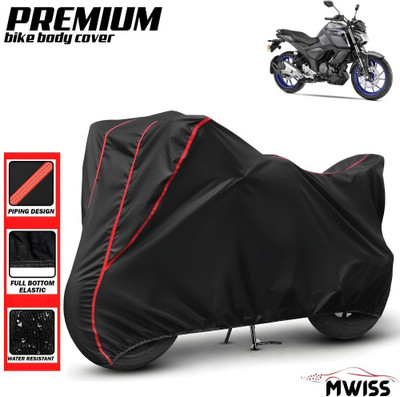 Mwiss Waterproof Two Wheeler Cover for Yamaha(FZ-S FI, Black, Red)