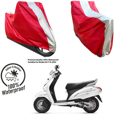 AutoGalaxy Waterproof Two Wheeler Cover for Royal Enfield(Bullet Trials 500, Silver, Red)