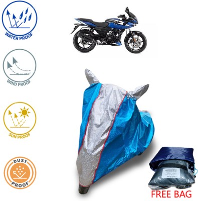 FAMEXON Waterproof Two Wheeler Cover for Bajaj(Pulsar 220F, Blue, Silver)