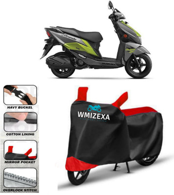 WMIZEXA Two Wheeler Cover for Suzuki(Red, Black)