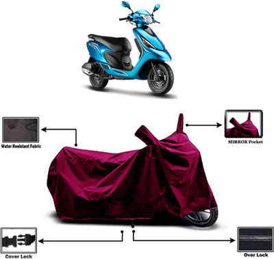 KEDIT Two Wheeler Cover for TVS(Maroon)