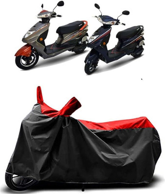KEDIT Two Wheeler Cover for Ampere(Reo Elite, Red, Black)