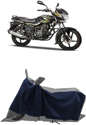 SUGASHRI Waterproof Two Wheeler Cover for Bajaj(Discover 100 DTS-i, Grey, Blue)