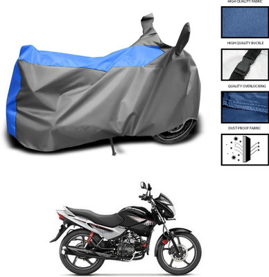 DeepShakshi AUTOMOTIVE Two Wheeler Cover for Hero(MotoCorp Glamour, Grey, Blue)