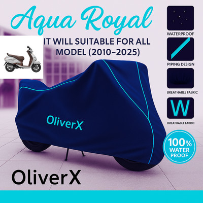 OliverX Waterproof Two Wheeler Cover for TVS(Jupiter classic, Blue, Red)