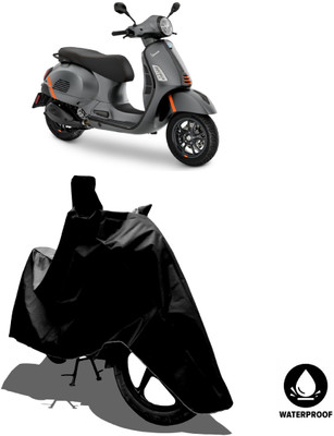 Amexride Waterproof Two Wheeler Cover for Vespa(GTS Super 300 BS6, Black)