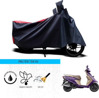 ANTHUB Waterproof Two Wheeler Cover for TVS(Scooty Zest, Black, Red)