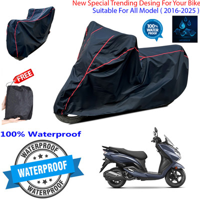 OliverX Waterproof Two Wheeler Cover for Suzuki(Burgman Street 125, Black)