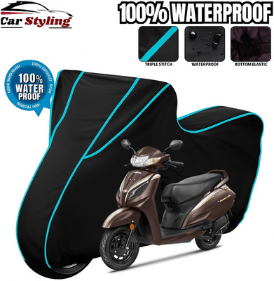 Car Styling Waterproof Two Wheeler Cover for Honda(Activa 5G, Black, Blue)