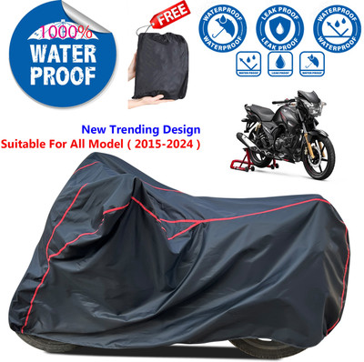 AutoGalaxy Waterproof Two Wheeler Cover for TVS(Apache 150, Black)