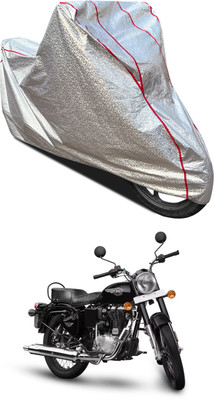 AutoGalaxy Waterproof Two Wheeler Cover for Royal Enfield(Bullet 350 New BS6, Silver)
