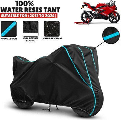 Mwiss Waterproof Two Wheeler Cover for TVS(Apache RR 310, Black, Blue)