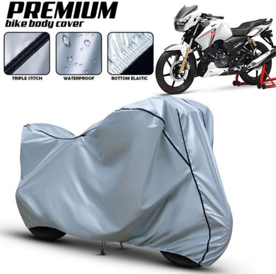 Shiv Kanha Waterproof Two Wheeler Cover for TVS(Apache RTR 160, Silver)