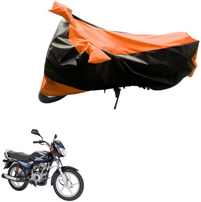 Mdstar Waterproof Two Wheeler Cover for Bajaj(Platina, Black, Orange)