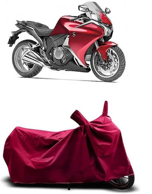 Coxtor Waterproof Two Wheeler Cover for Honda(VFR 1200F, Maroon)