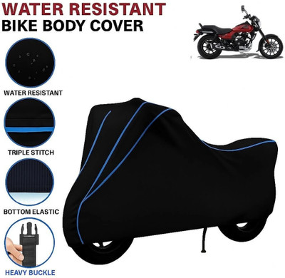 Auto Udaan Waterproof Two Wheeler Cover for Bajaj(Avenger 220 street, Black, Blue)