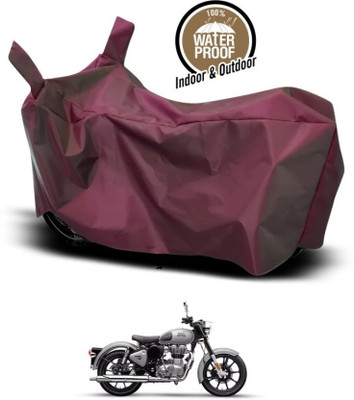 DeepShakshi AUTOMOTIVE Waterproof Two Wheeler Cover for Royal Enfield(Bullet 350, Maroon)