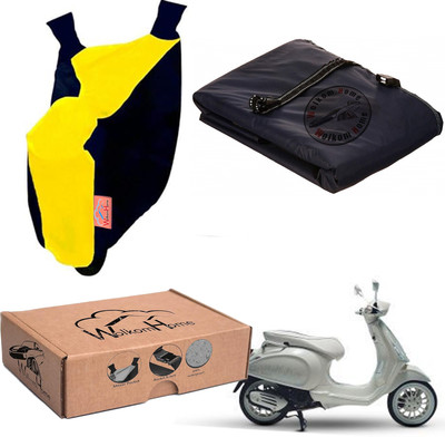 WolkomHome Waterproof Two Wheeler Cover for Piaggio(Yellow, Blue)