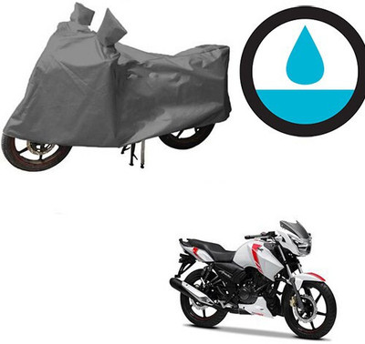 DeepShakshi AUTOMOTIVE Waterproof Two Wheeler Cover for TVS(Apache, Grey)