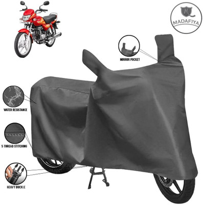 MADAFIYA Waterproof Two Wheeler Cover for Hero(HF Deluxe i3s, Grey)