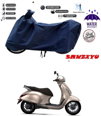 smwzxyu Waterproof Two Wheeler Cover for Bajaj(Chetak, Blue)