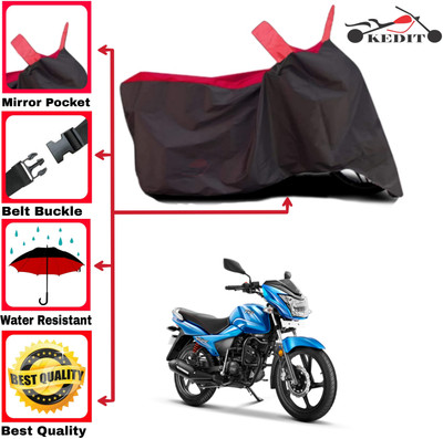 KEDIT Two Wheeler Cover for TVS(Victor GLX, Red, Black)