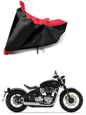 AutoGalaxy Waterproof Two Wheeler Cover for Triumph(Bonneville Bobber, Red, Black)