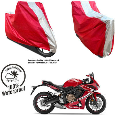 OliverX Waterproof Two Wheeler Cover for Royal Enfield(Silver, Red)