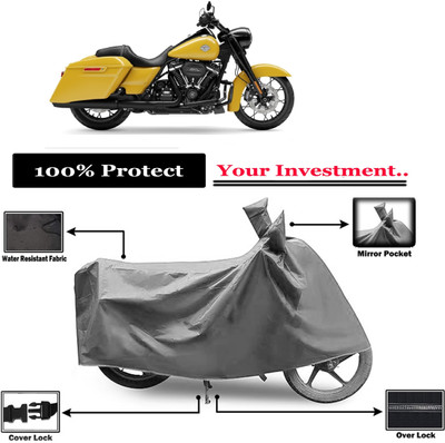 Amexride Two Wheeler Cover for Harley Davidson(Road King, Grey)