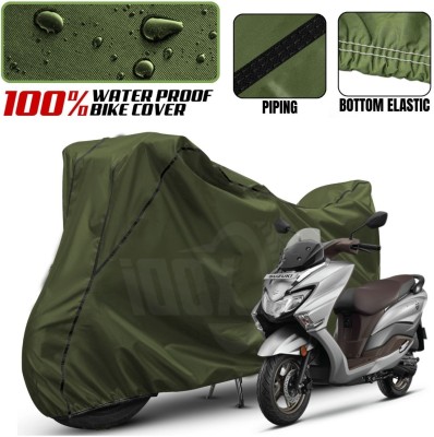 xodi Waterproof Two Wheeler Cover for Suzuki(Burgman Street, Green, Black)