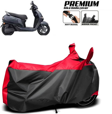 smwzxyu Waterproof Two Wheeler Cover for TVS(iQube, Red, Black)