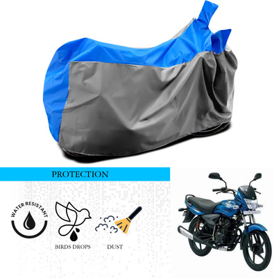 ANTHUB Waterproof Two Wheeler Cover for Bajaj(Platina 125, Grey, Blue)
