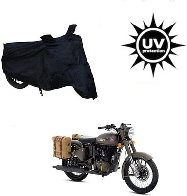 MMSSTAR Waterproof Two Wheeler Cover for Royal Enfield(Classic 500, Black)