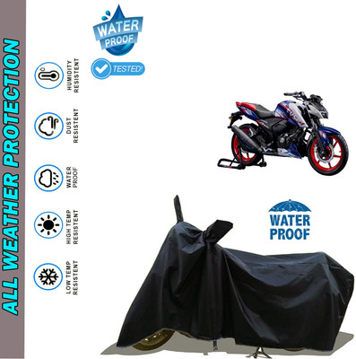 AutoGalaxy Waterproof Two Wheeler Cover for TVS(Apache RTR 165 RP, Black)