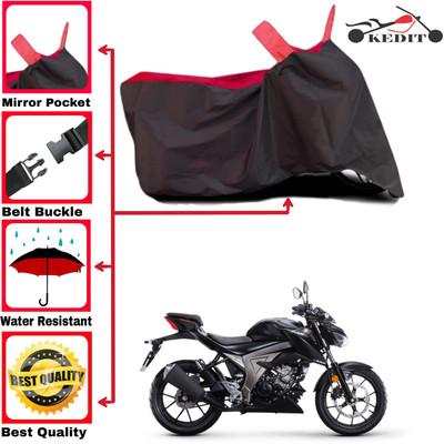 KEDIT Two Wheeler Cover for Suzuki(Gixxer 250, Red, Black)