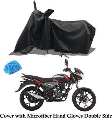 Matt Moon Two Wheeler Cover for Bajaj(Discover 125 DTS-i, Black)