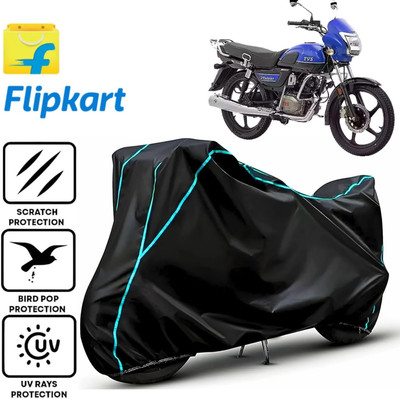 KroniX Waterproof Two Wheeler Cover for TVS(Radeon, Black, Blue)