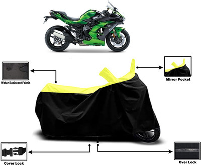 Amexride Two Wheeler Cover for Kawasaki(Ninja H2 SX, Yellow)