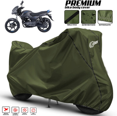 xodi Waterproof Two Wheeler Cover for Bajaj(Pulsar 125 Neon, Green, Black)