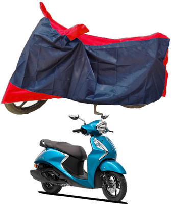 Mdstar Waterproof Two Wheeler Cover for Yamaha(Fascino 125, Red, Blue)
